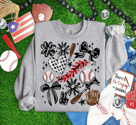 Team Color Baseball Collage DTF Transfer Design