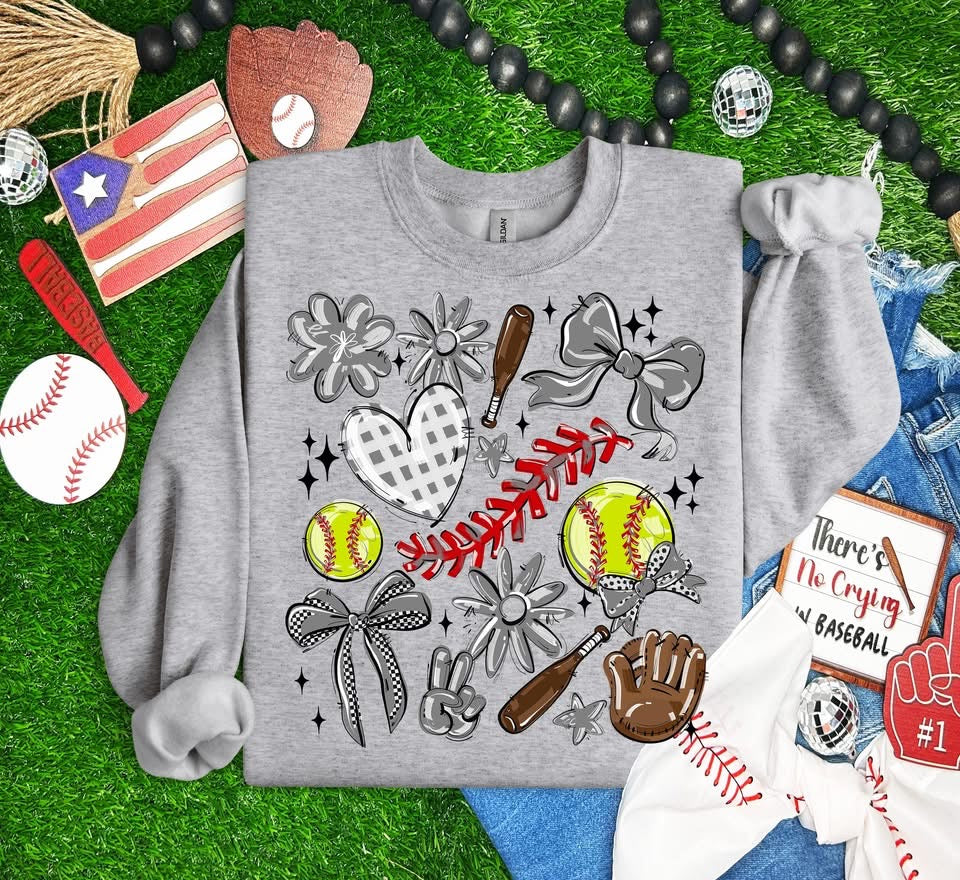 Team Color Softball Collage DTF Transfer Design