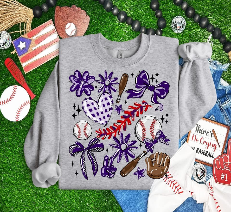 Team Color Baseball Collage DTF Transfer Design