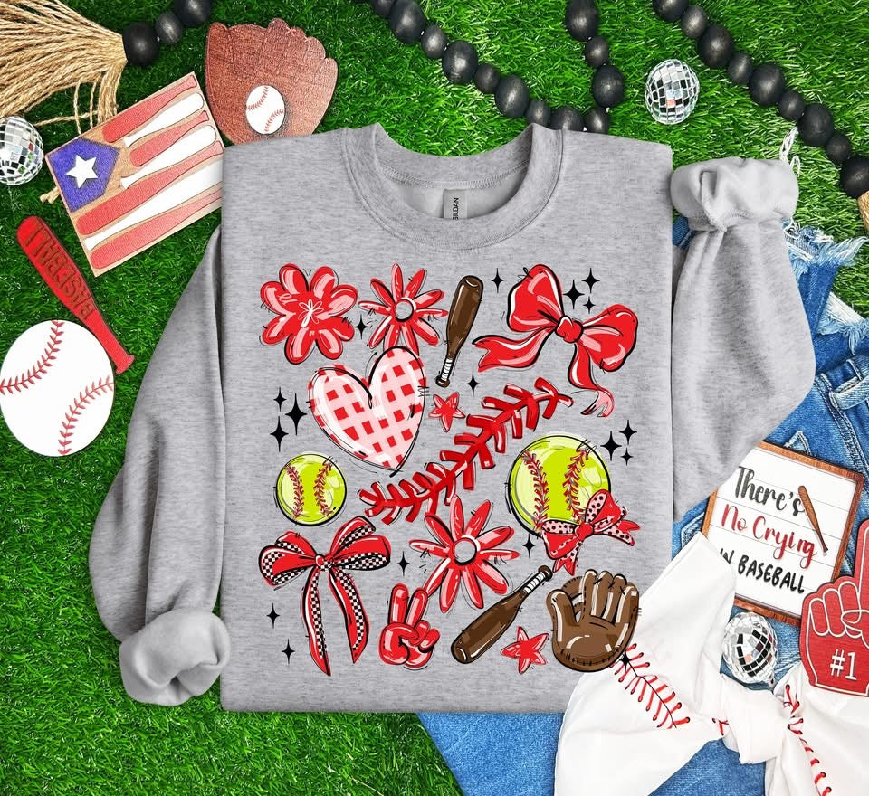 Team Color Softball Collage DTF Transfer Design