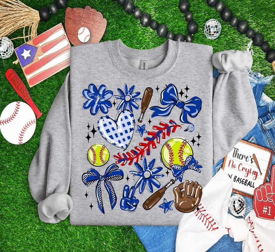 Team Color Softball Collage DTF Transfer Design