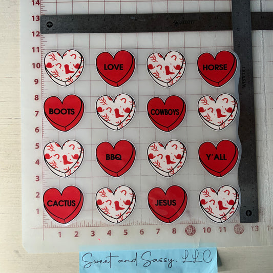 Cowboy Candy Hearts DTF Transfer Designs