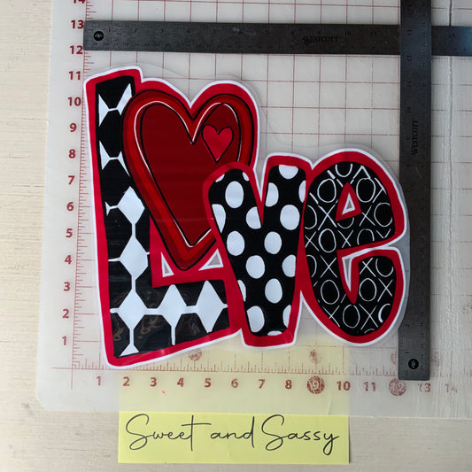 Love Doodle Letters DTF Transfer Design