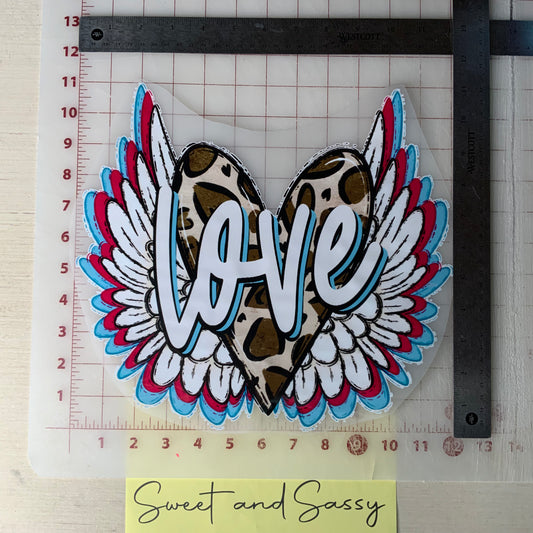 Love with angel wings DTF Transfer Design