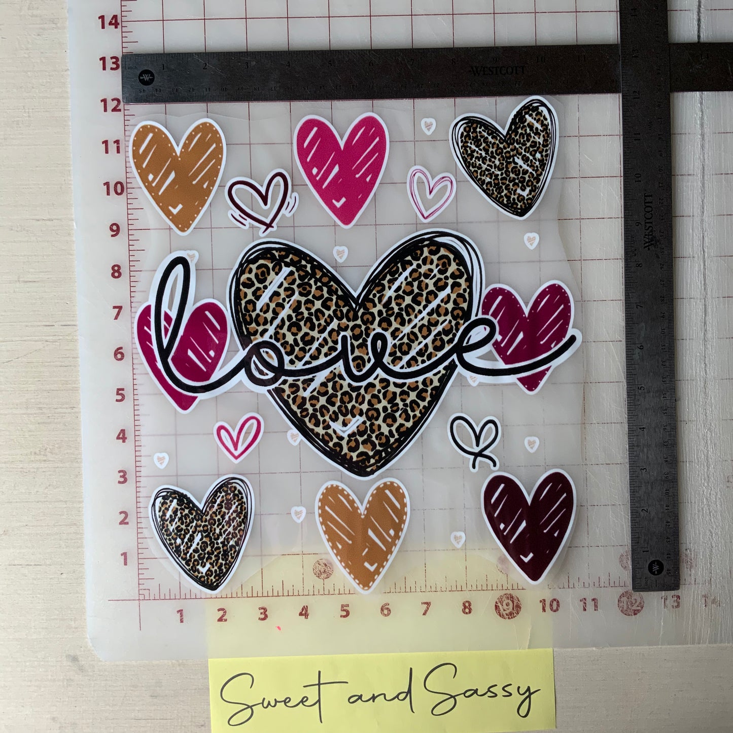 Love Leopard Print Heart DTF Transfer Design