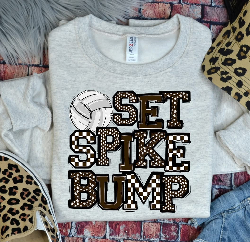 Team Color SET SPIKE BUMP Volleyball DTF Transfer Design