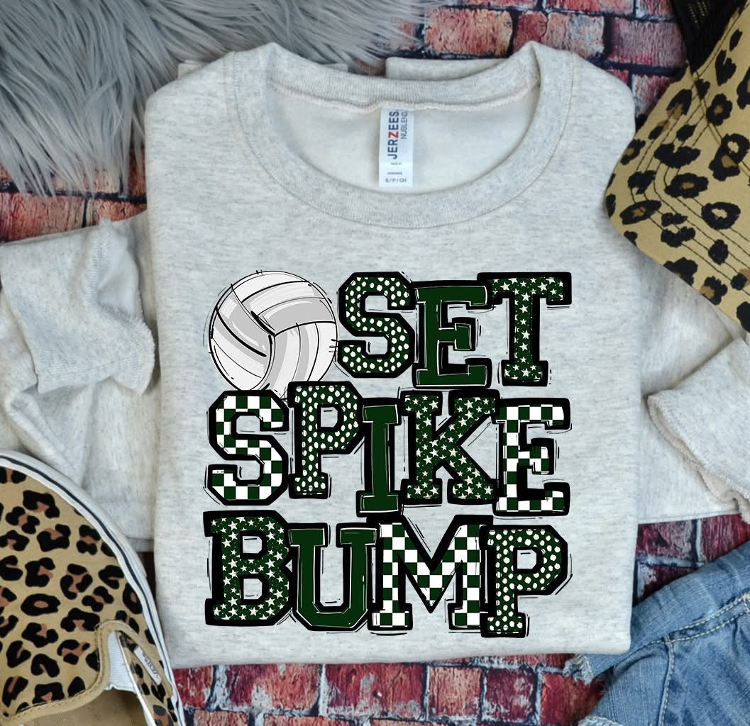 Team Color SET SPIKE BUMP Volleyball DTF Transfer Design