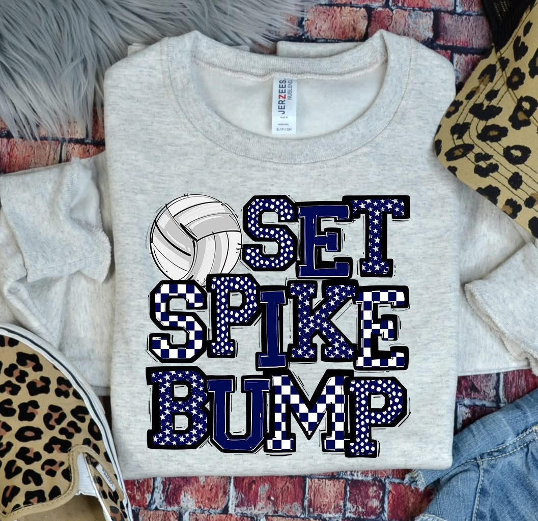 Team Color SET SPIKE BUMP Volleyball DTF Transfer Design
