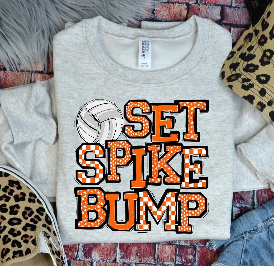 Team Color SET SPIKE BUMP Volleyball DTF Transfer Design