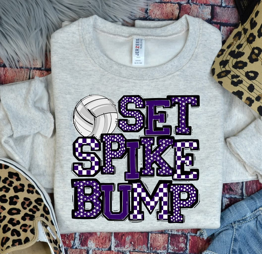 Team Color SET SPIKE BUMP Volleyball DTF Transfer Design