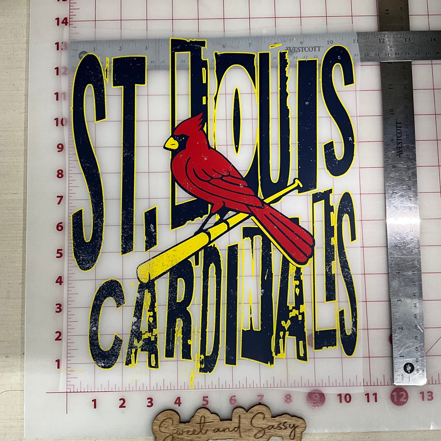 St. Louis Cardinals bird and bat DTF Transfer Design