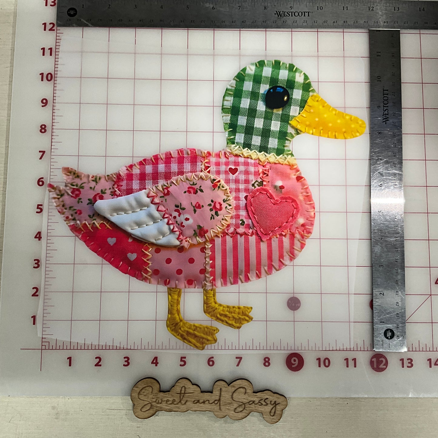 Quilted Mallard Duck DTF Transfer Design