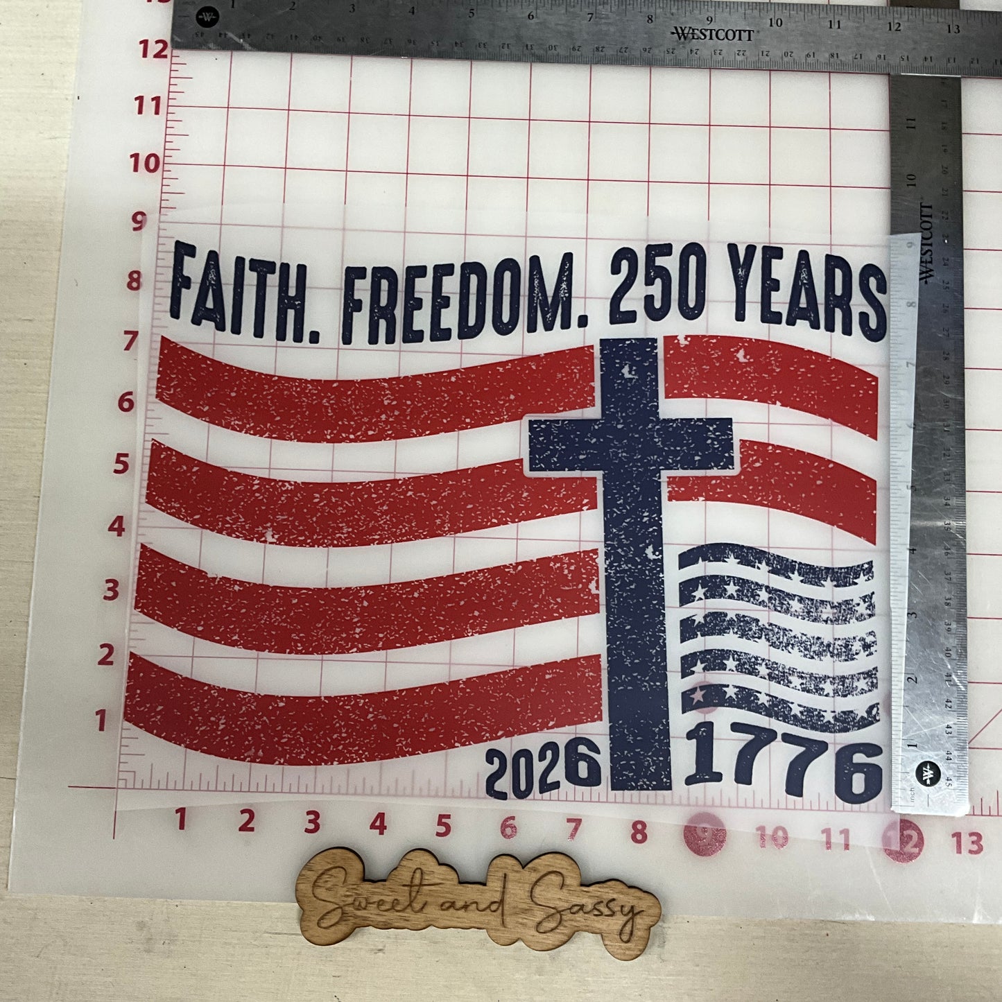 Faith Freedom 250 years flag DTF Transfer Design