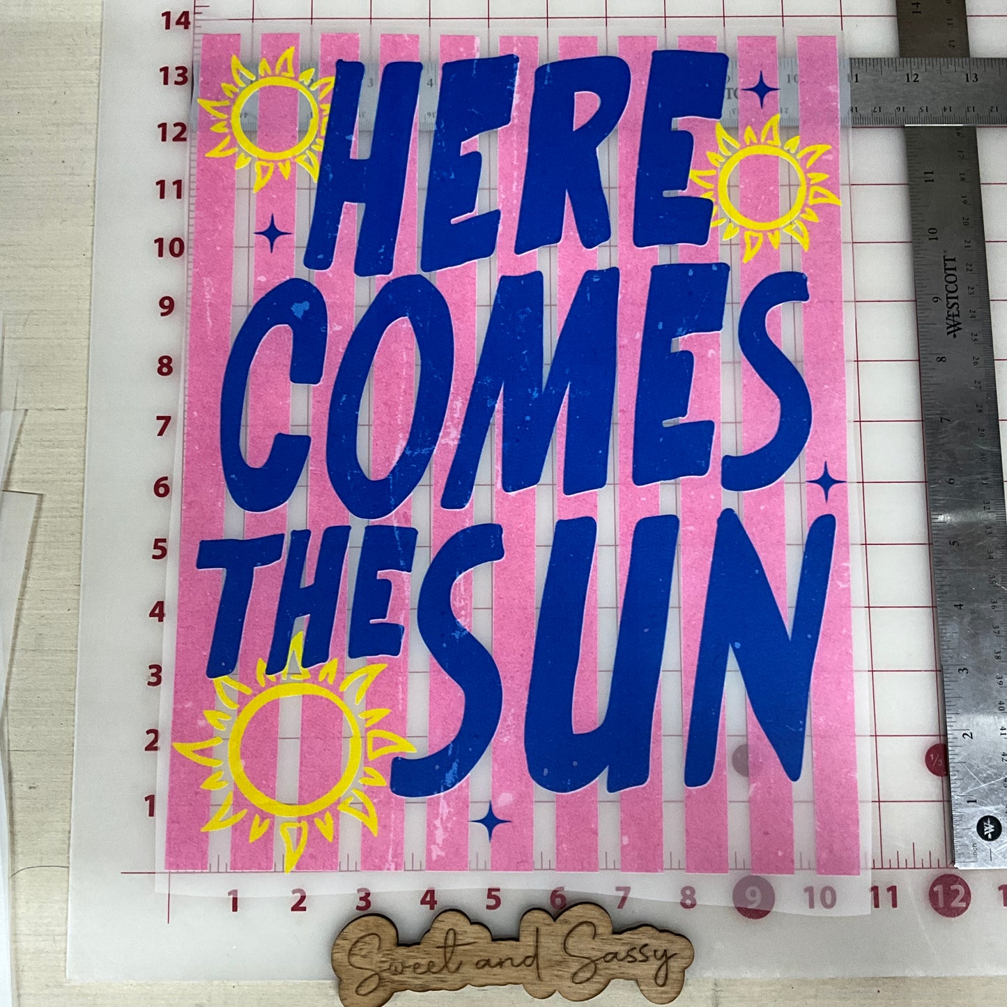 Here Comes the Sun Stripes DTF Transfer Design