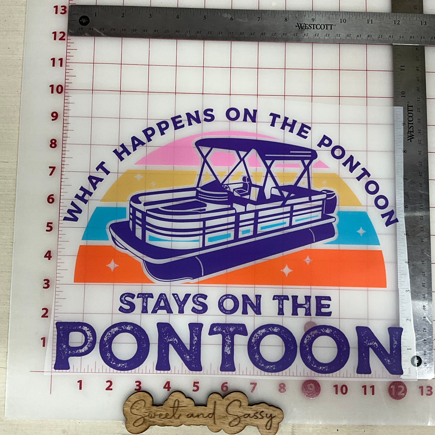 what happens on the pontoon stays on the pontoon DTF Transfer Design