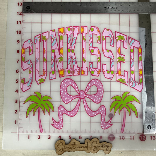 sunkissed preppy bow palm trees pink DTF Transfer Design