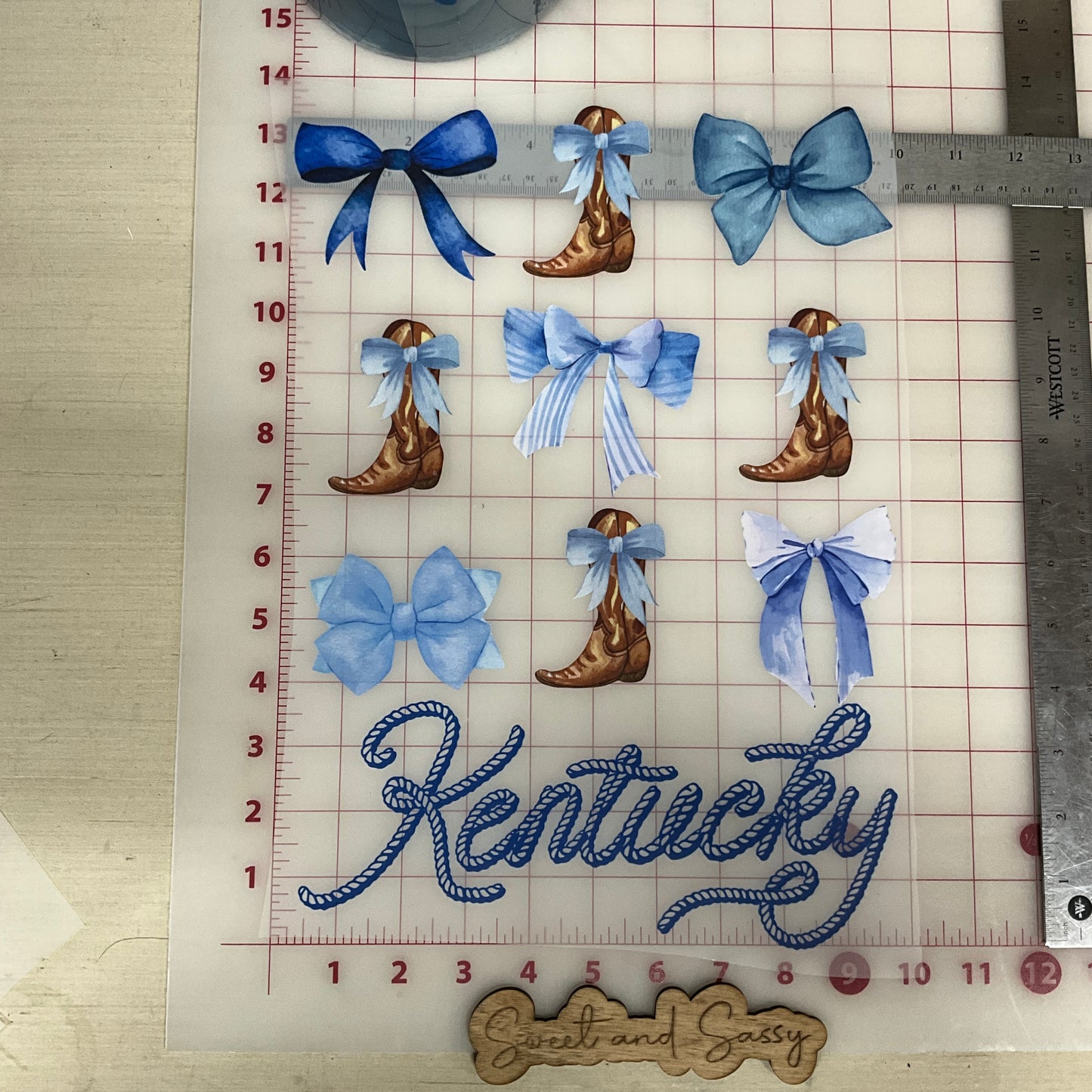 Kentucky rope with boots and bows DTF Transfer Design