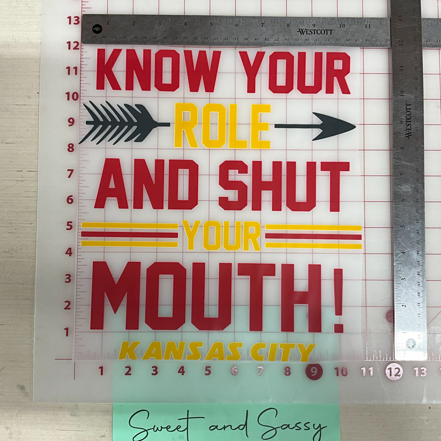 Kansas City Know Your Role And Shut Your Mouth DTF Transfer Design