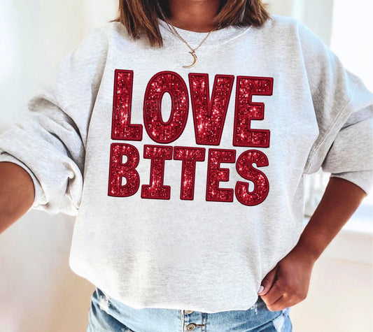 Love Bites Faux Embroidery DTF Transfer Design