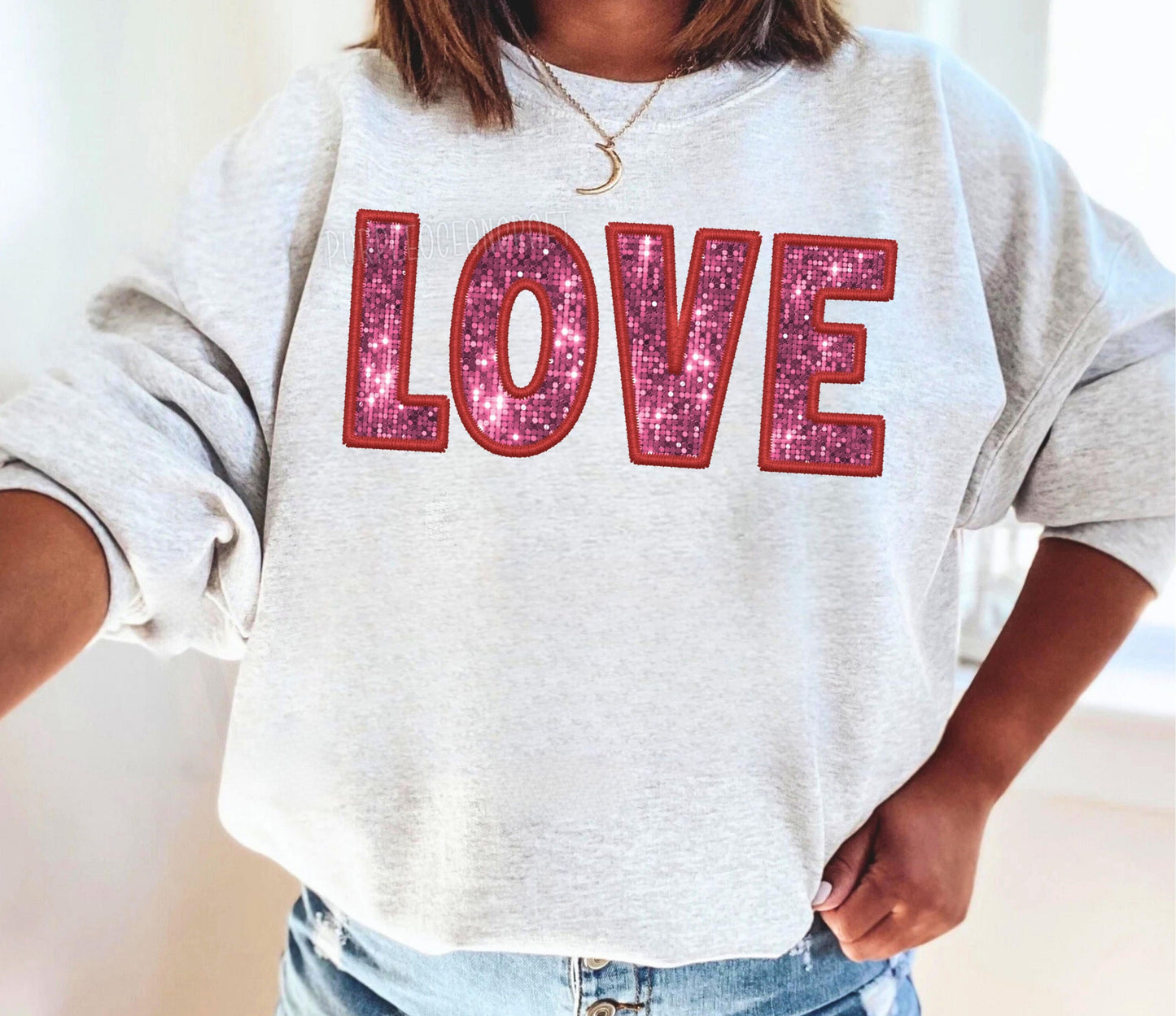LOVE Faux Embroidery DTF Transfer Design