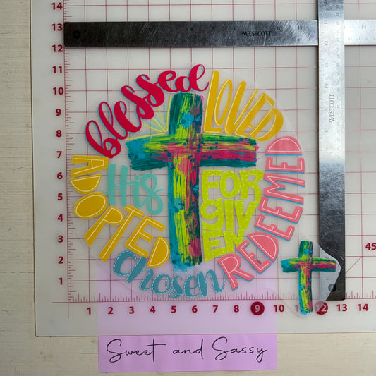 Water Color Cross DTF Transfer Design