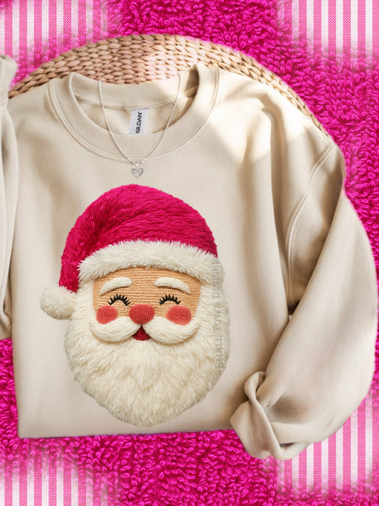 yarn santa pink hat    DTF Transfer Design