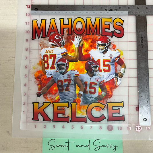 Chiefs Mahomes Kelce DTF Transfer Design