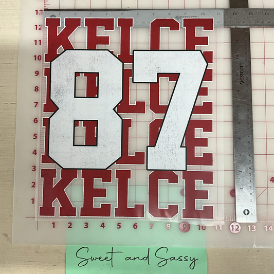 Chiefs Kelce stacked 87 DTF Transfer Design