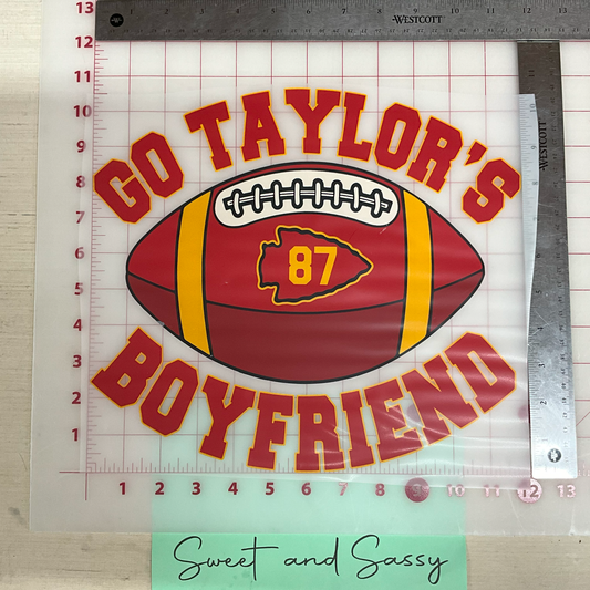 Go Taylor's Boyfriend 87 Chiefs DTF Transfer Design