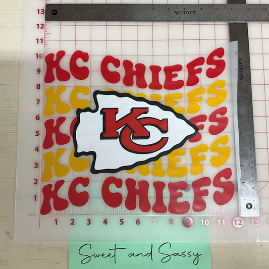 KC Chiefs Stacked DTF Transfer Design