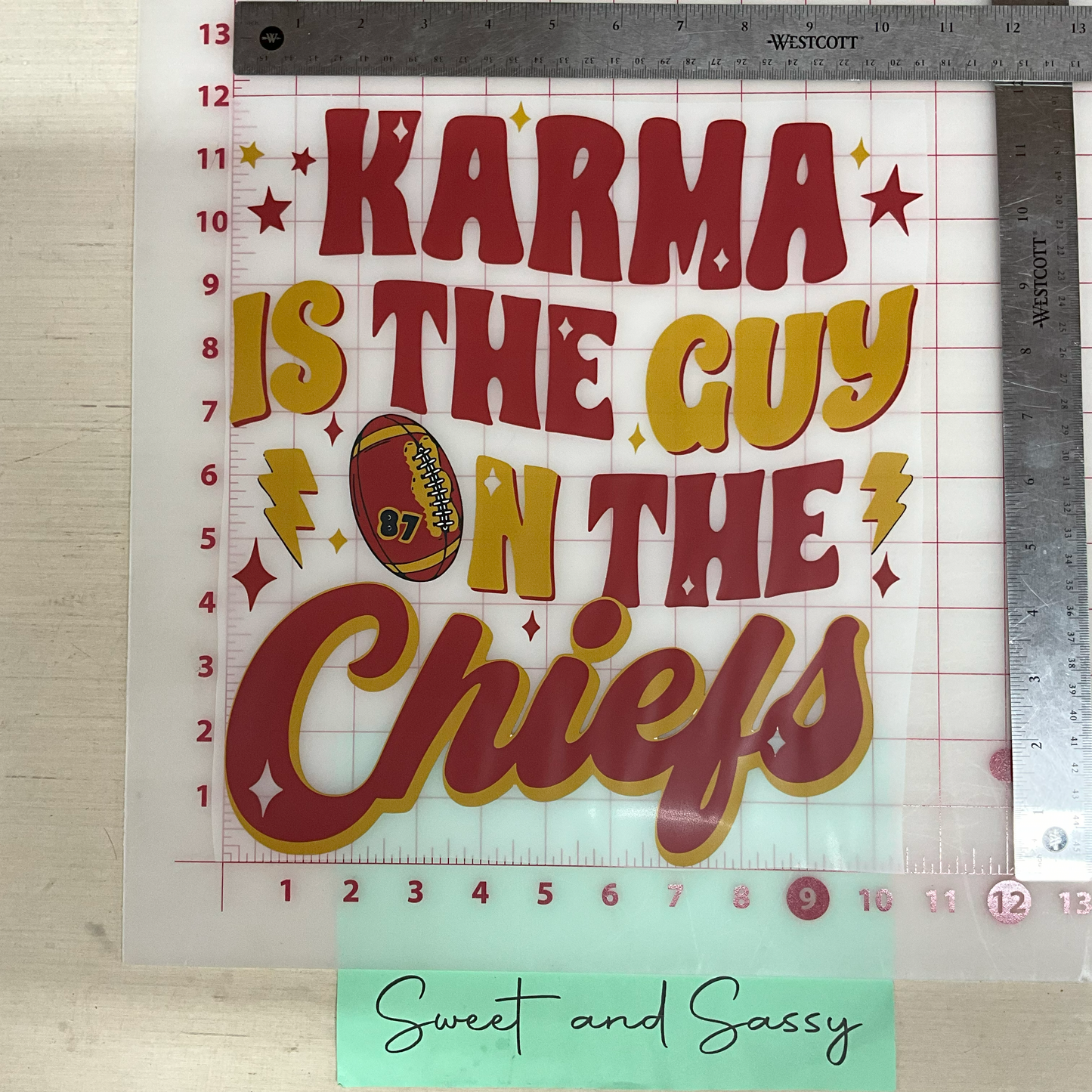 Karma is the guy on the Chiefs DTF Transfer Design