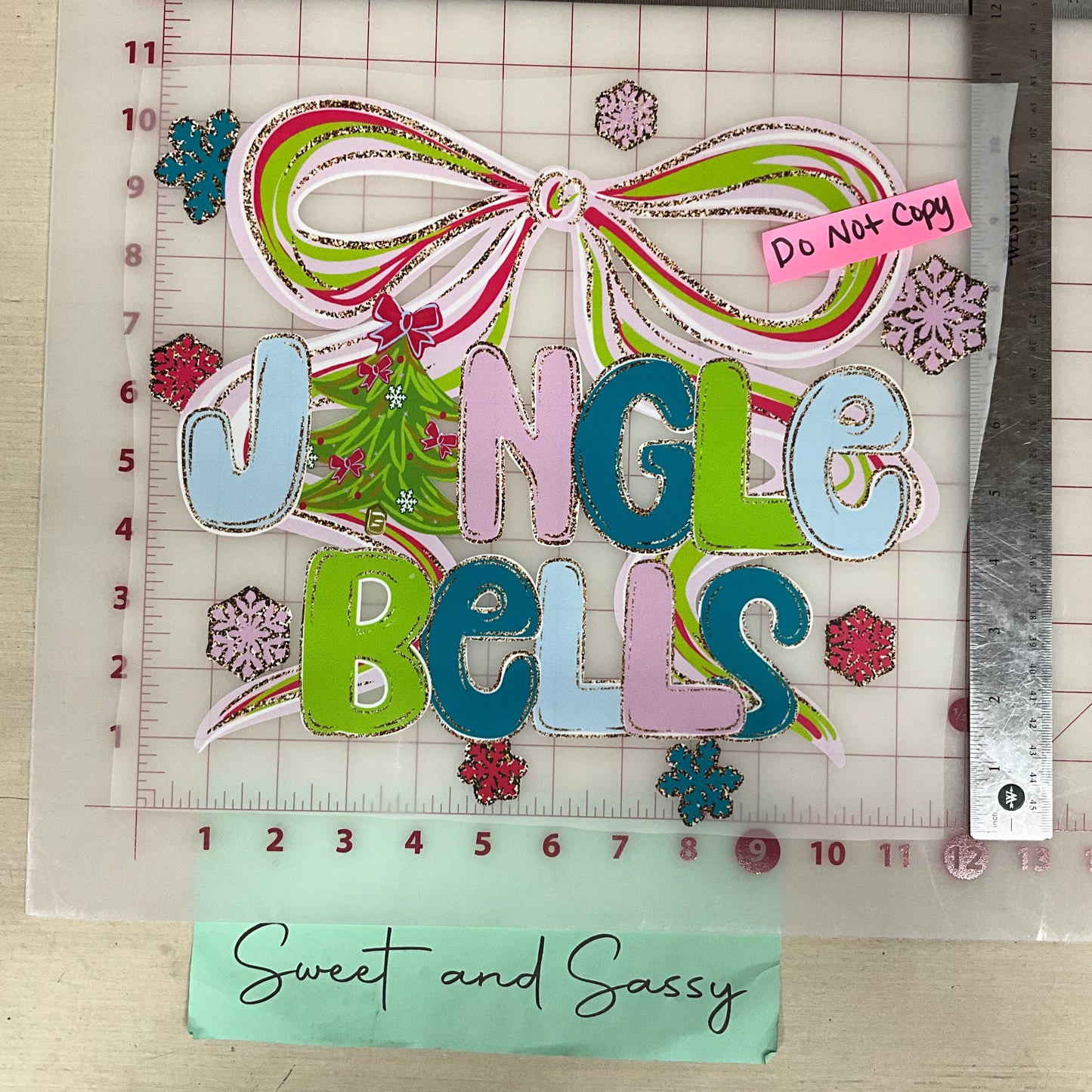 Jingle bells with bow Transfer Design
