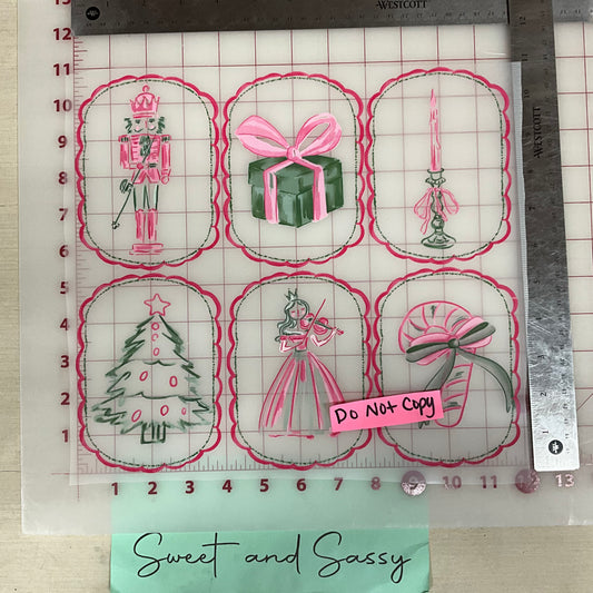 pink stamp christmas Transfer Design