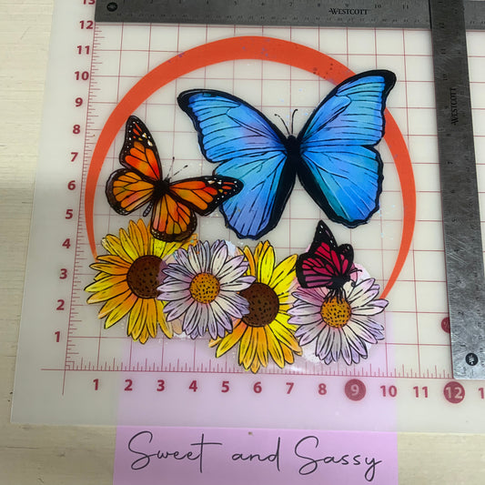 Flowers and Butterflies DTF Transfer Design