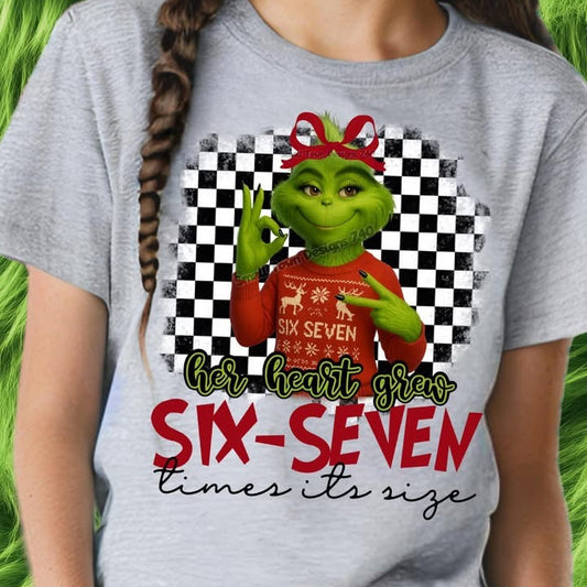 Six seven grinch girl 6 7 DTF Transfer Design