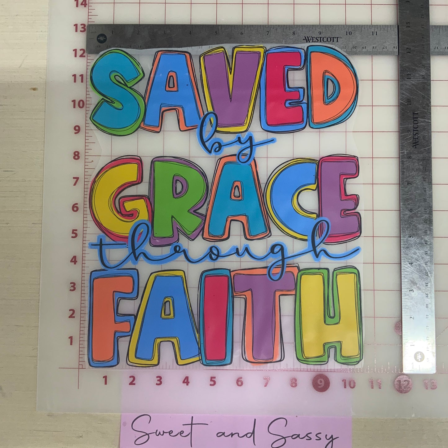 Saved by Grace through Faith DTF Transfer Design