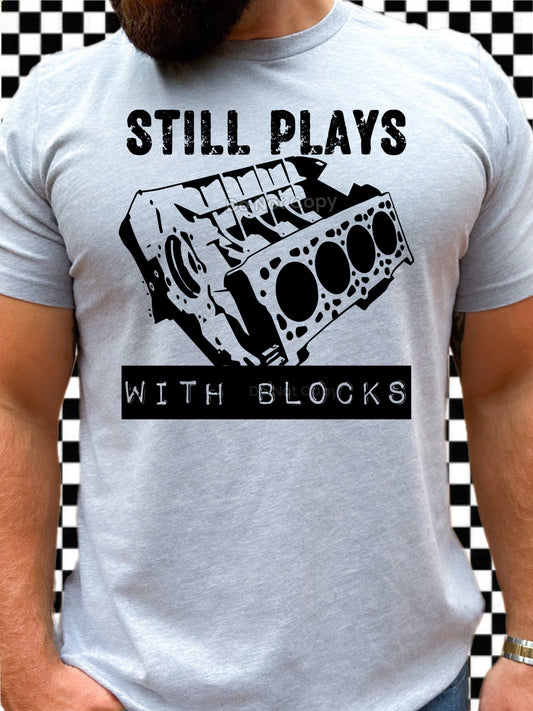 Still plays with blocks DTF Transfer Design Small Town