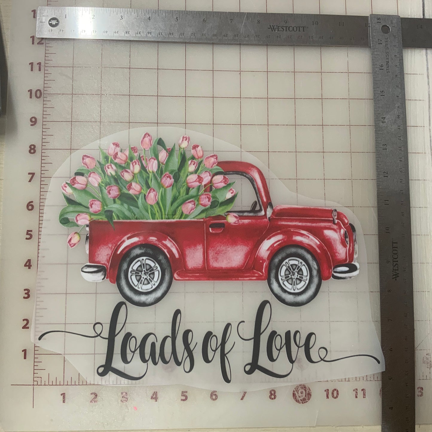 Loads of Love red truck DTF Transfer Design