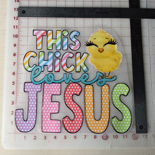 This chick loves Jesus DTF Transfer Design