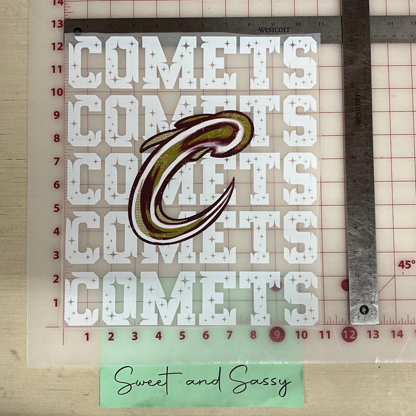 Comets Team Stars  DTF Transfer Design
