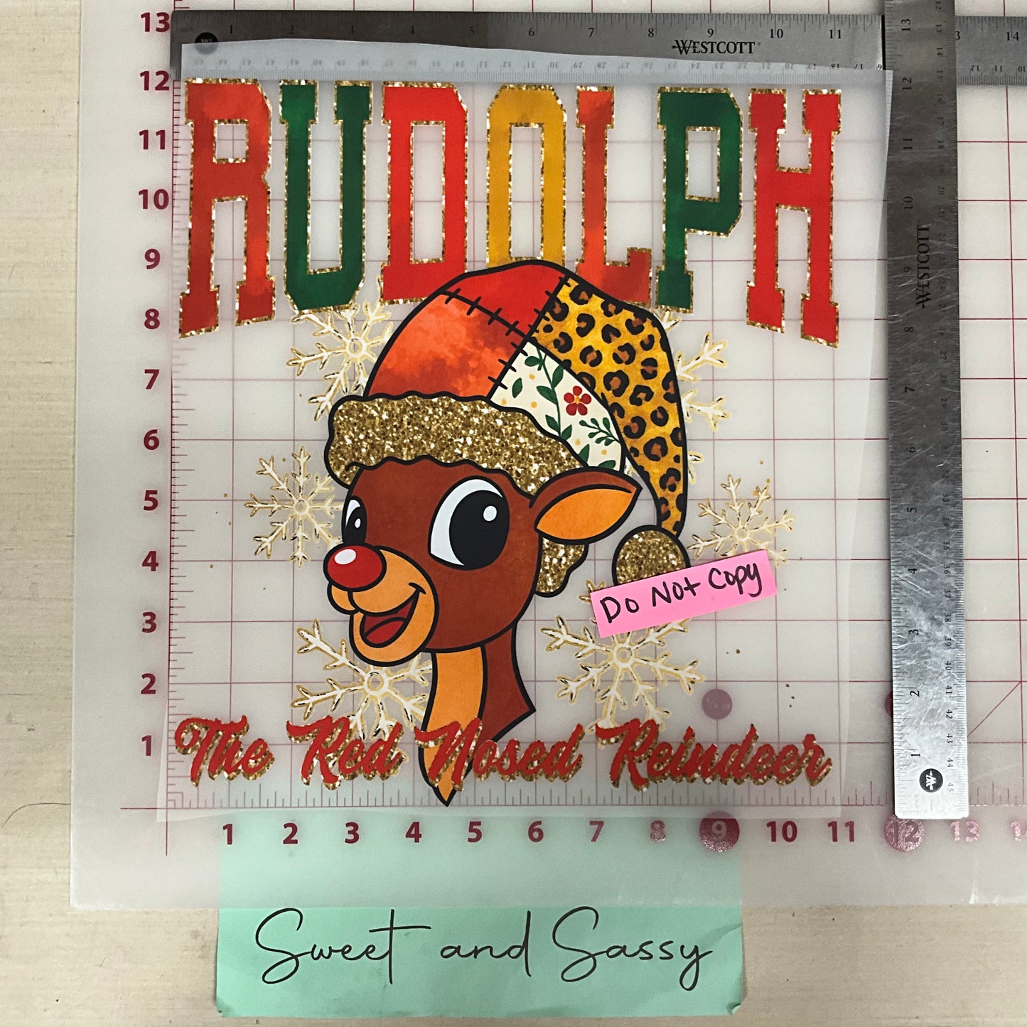 rudolph the Red Nosed reindeer DTF Transfer Design