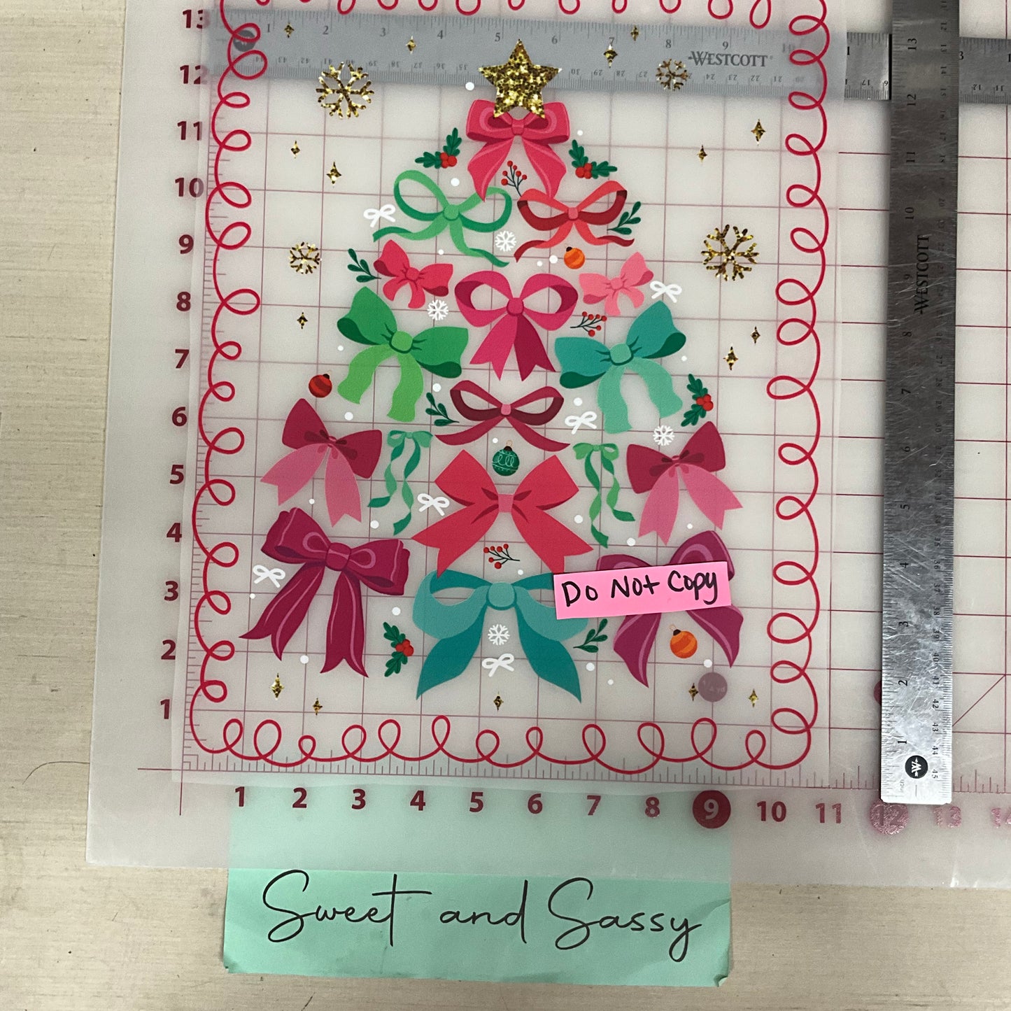 bow tree doodles bows DTF Transfer Design