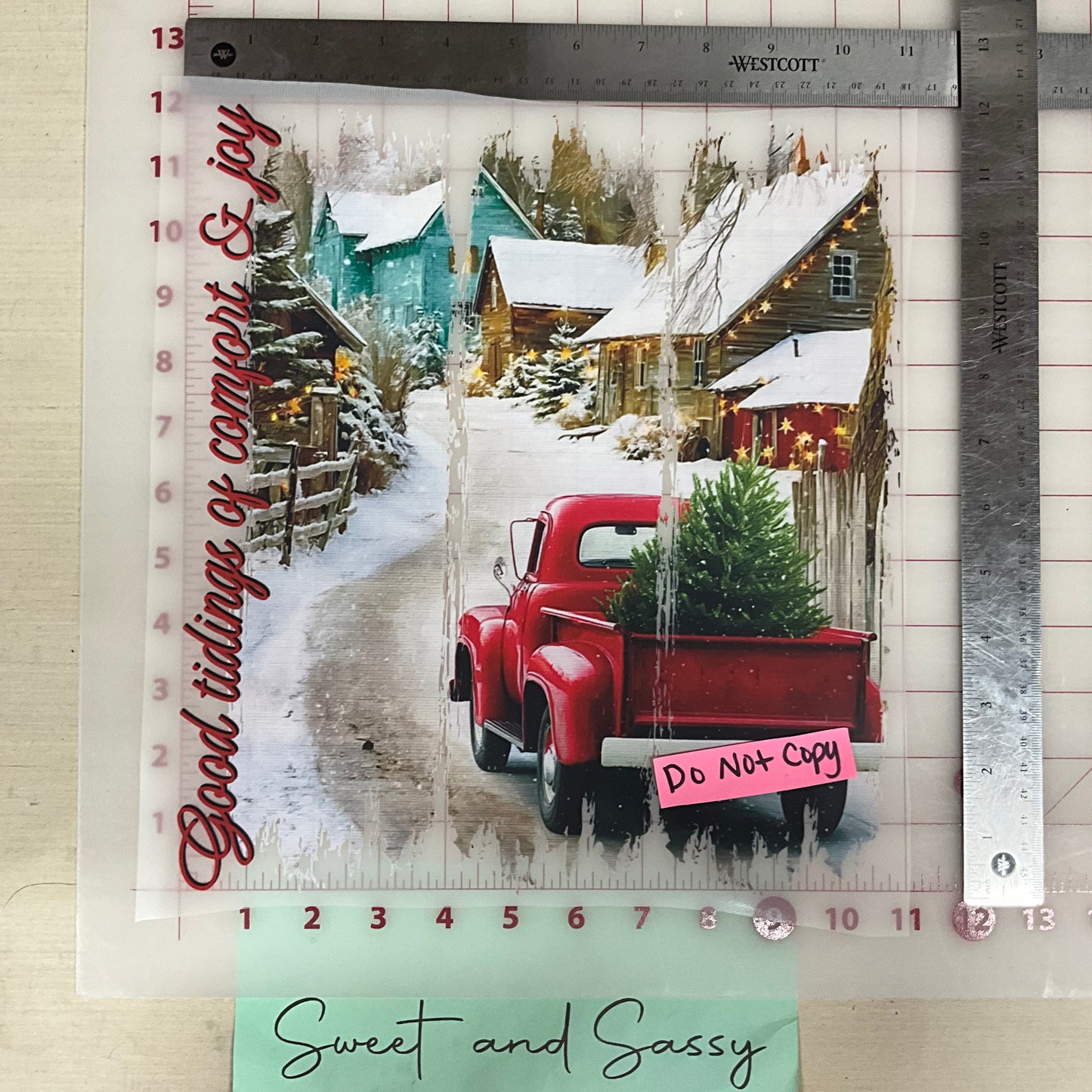 GOOD TIDINGS OF COMFORT AND JOY truck DTF Transfer Design