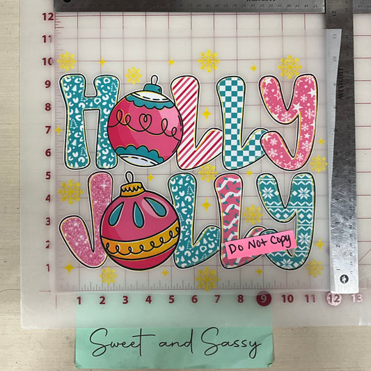 holly jolly ornament snowflakes stars DTF Transfer Design