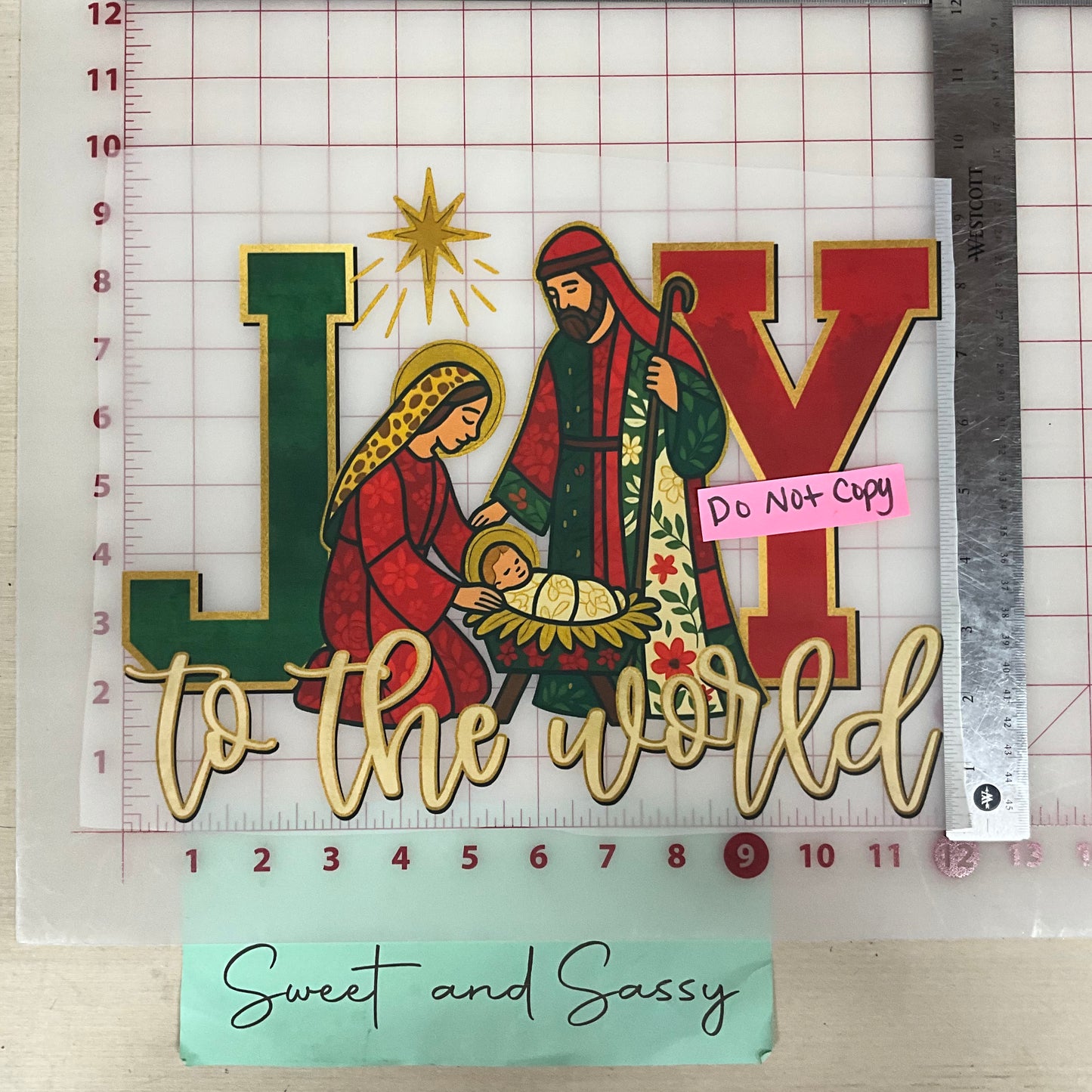 Joy To The World nativity DTF Transfer Design