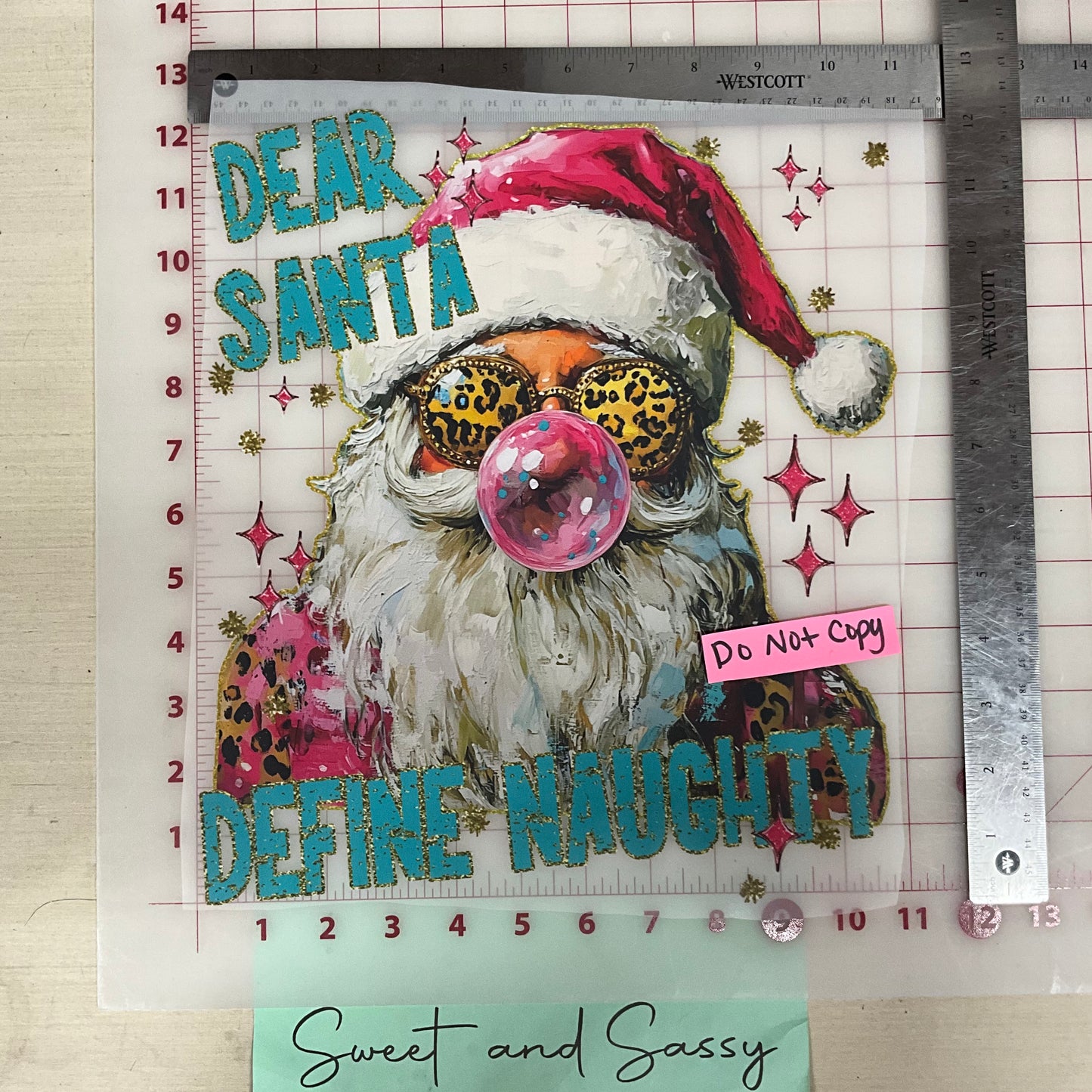 DEAR SANTA DEFINE NAUGHTY DTF Transfer Design