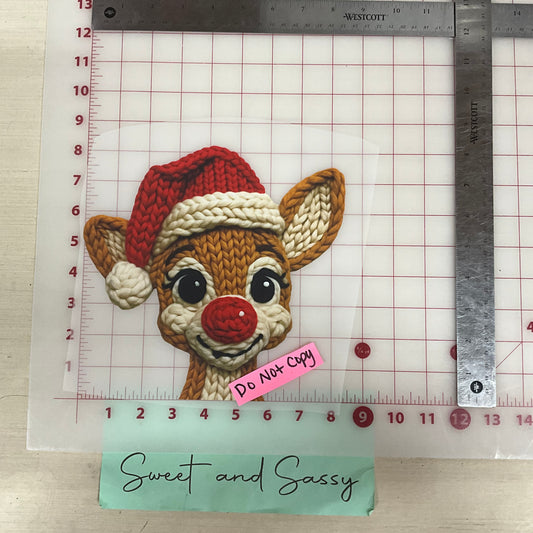 rudolph yarn DTF Transfer Design