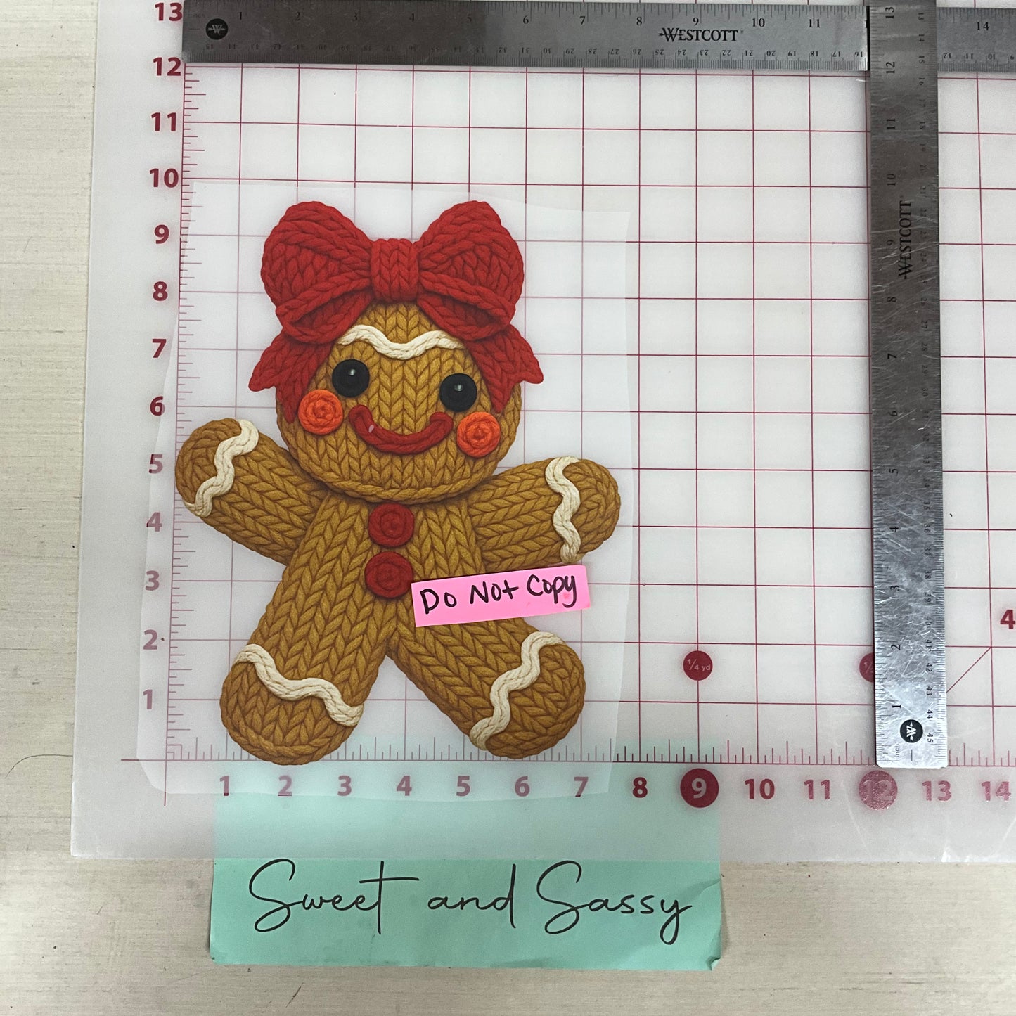 gingerbread girl yarn DTF Transfer Design