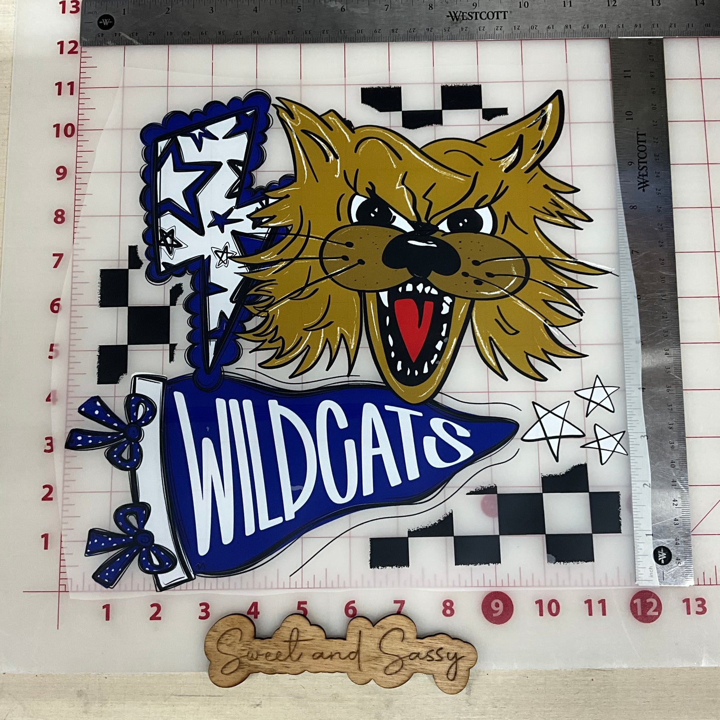 Wildcats checkered LB stars DTF Transfer Design