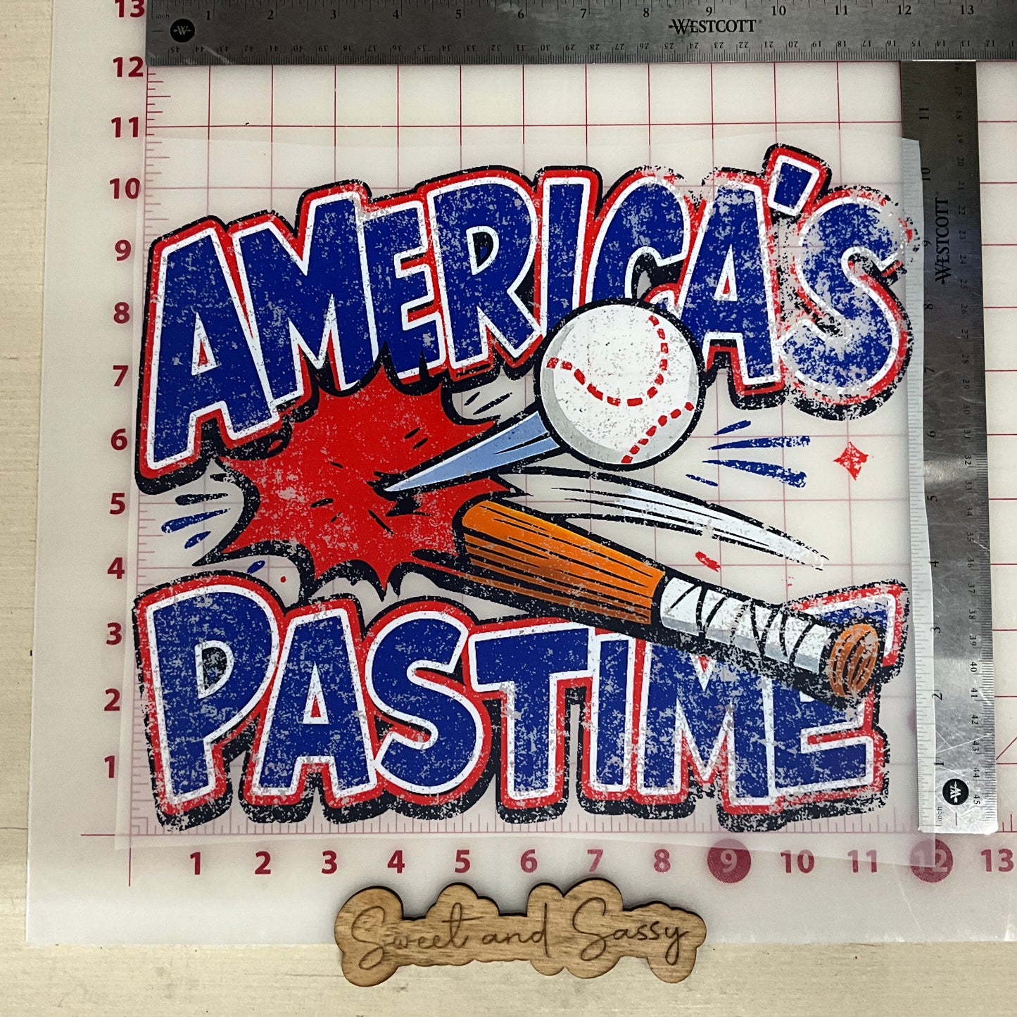 America's Pastime baseball DTF Transfer Design